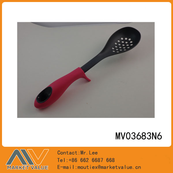 MV03683N6 Nylon Kitchen Toos With Rubber Handle /Slotted Spoon