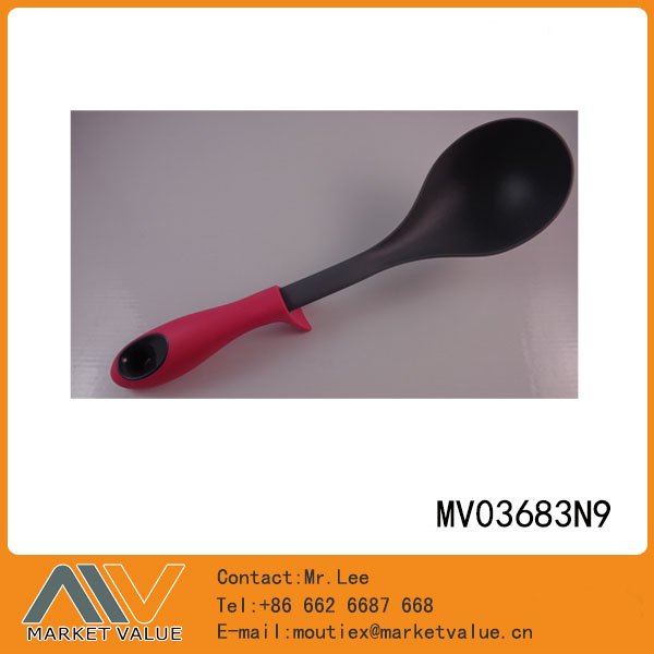 MV03683N9 Nylon Kitchen Toos With Rubber Handle /Soup Spoon