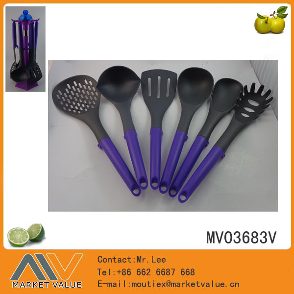 MV03683V 9Pcs Nylon Kitchen Tools With Pp Handle In Color Box