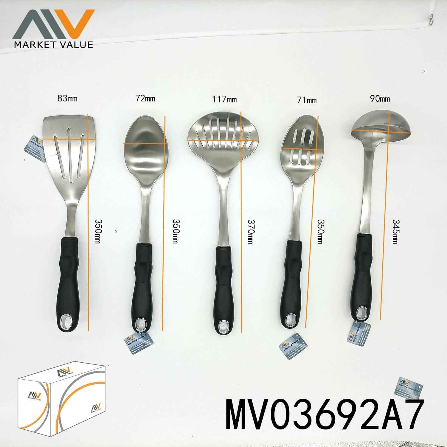 MV03692A7 5Pcs S.S.Kitchen Utensils Set With Silcone Handle