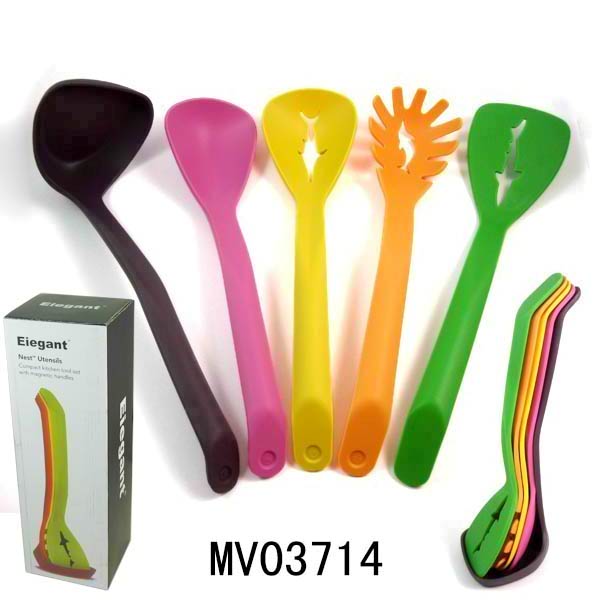 MV03714 5Pcs Compact Kitchen Tool Set With Magnetic Handle