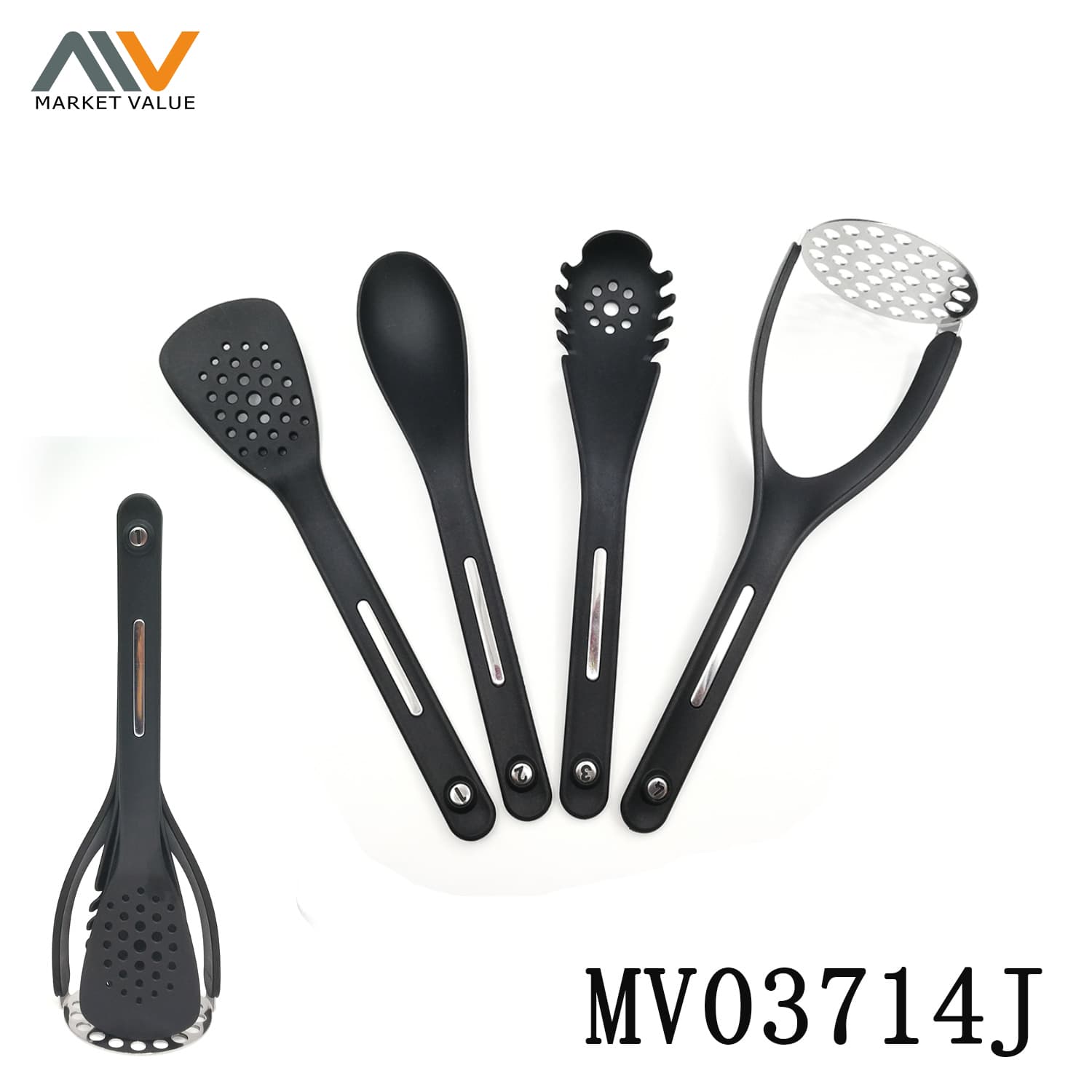 MV03714J 4Pcs Nylon Kitchen Tool Set W Magnet Stick In Box