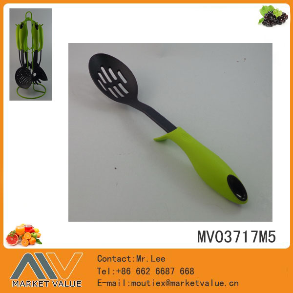MV03717M5 Nylon Kitchen Tools Slotted Spoon With Ppr Handle