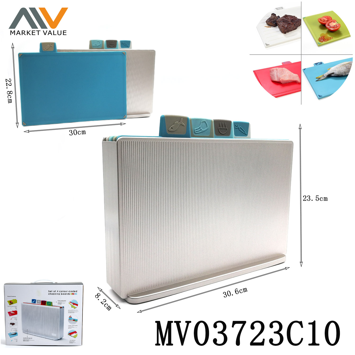 MV03723C10 5 Piece Multifunctional Plastic Cutting Board