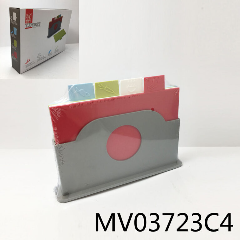 4Pcs Square Plastic Cutting Board With Stand