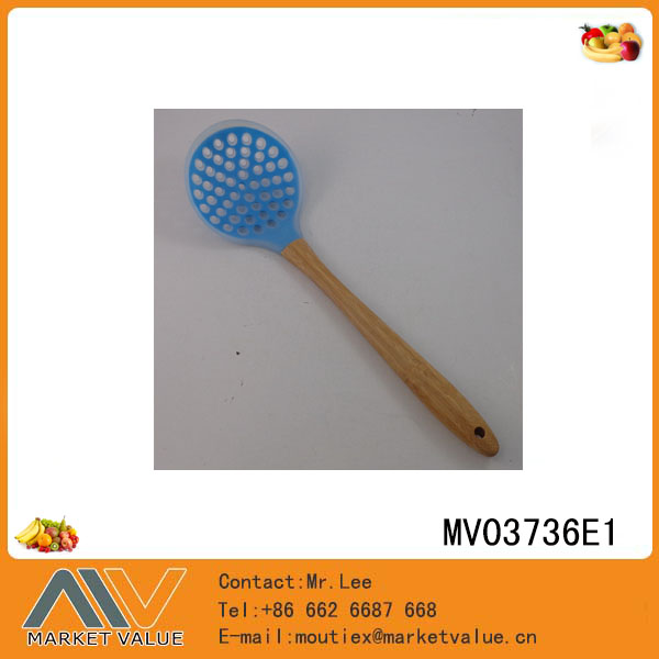 Bamboo Handle Pp+Silicone Strainer