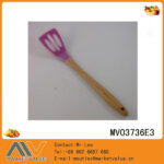 Bamboo Handle Pp+Silicone Slotted Shavel