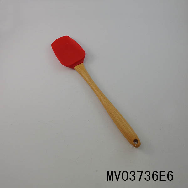MV03736E6 Wooden Handle Silicone Spoon