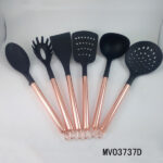 6Pcs Stainless Steel Rose Gold Nylon Kitchenware
