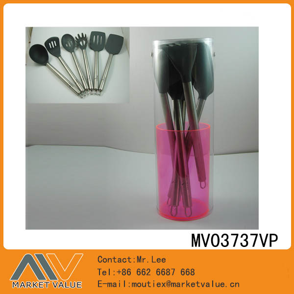 MV03737VP 6Pcs Nylon Head Kitchen Tools With S/S Handle In Pvc Box