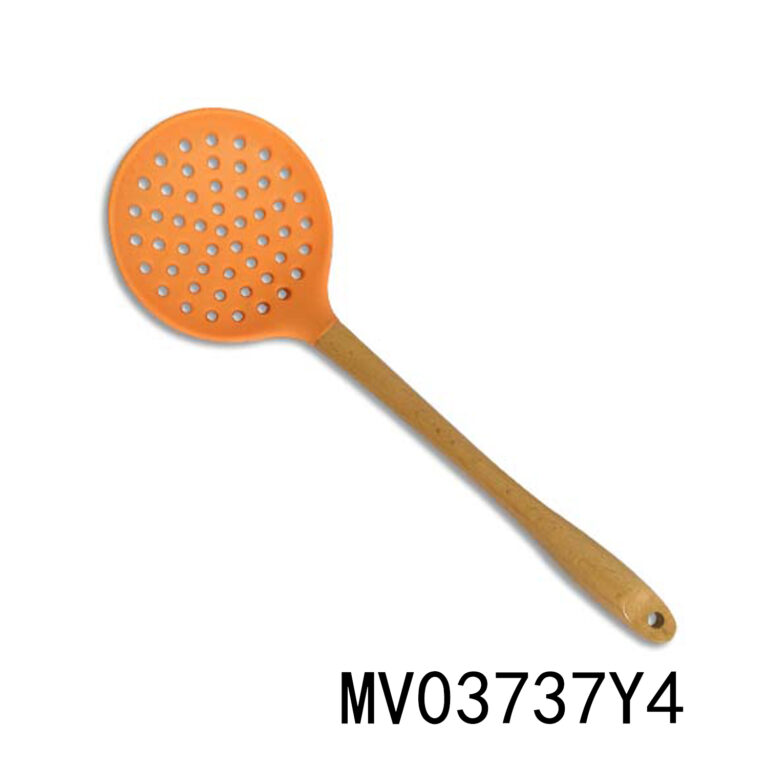 Silicone Head Strainer With Bamboo Handle