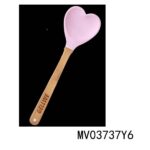 Heart Shape Silicone Spoon With Bamboo Handle