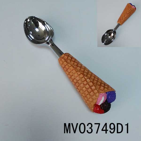 MV03749D1 Die-Casting Ice Cream Shape Spoon With Resin Handle