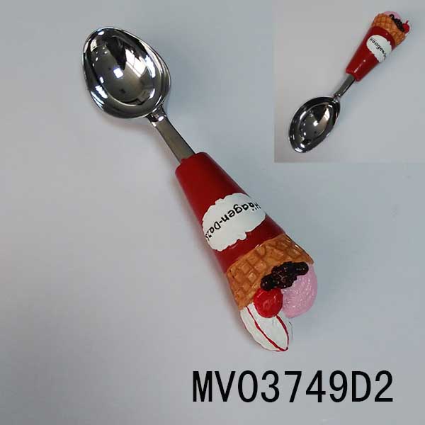 MV03749D2 Die-Casting Ice Cream Spoon With Resin Handle