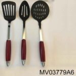 3 Pcs Plastic Handle S/S Nylon Kitchen Tools