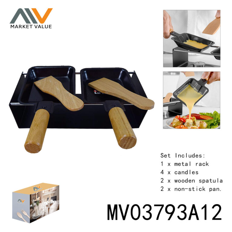 9 Pcs 3 In 1  Fondue Set In Color Box