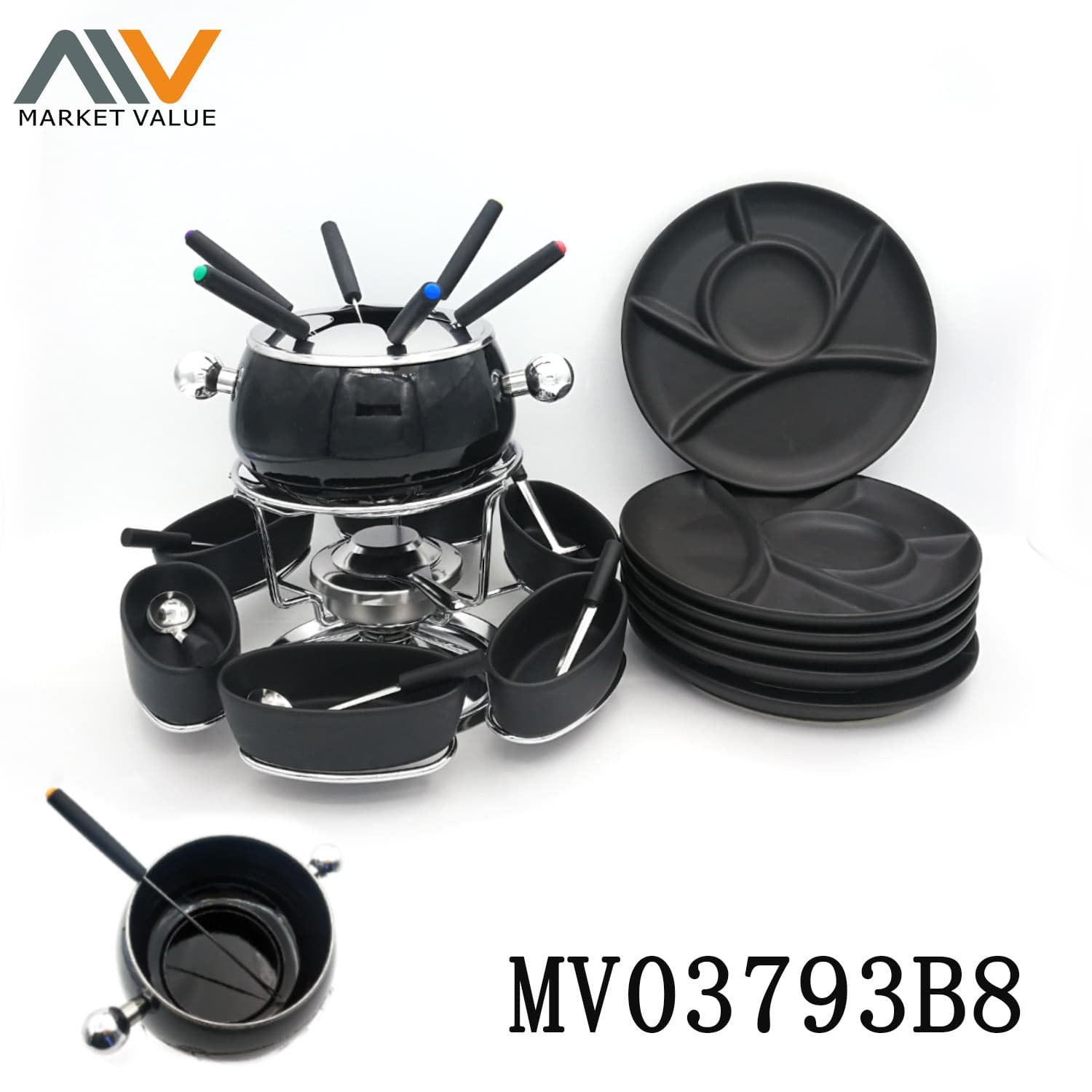 MV03793B8 30Pcs Foneue Set In Colour Box