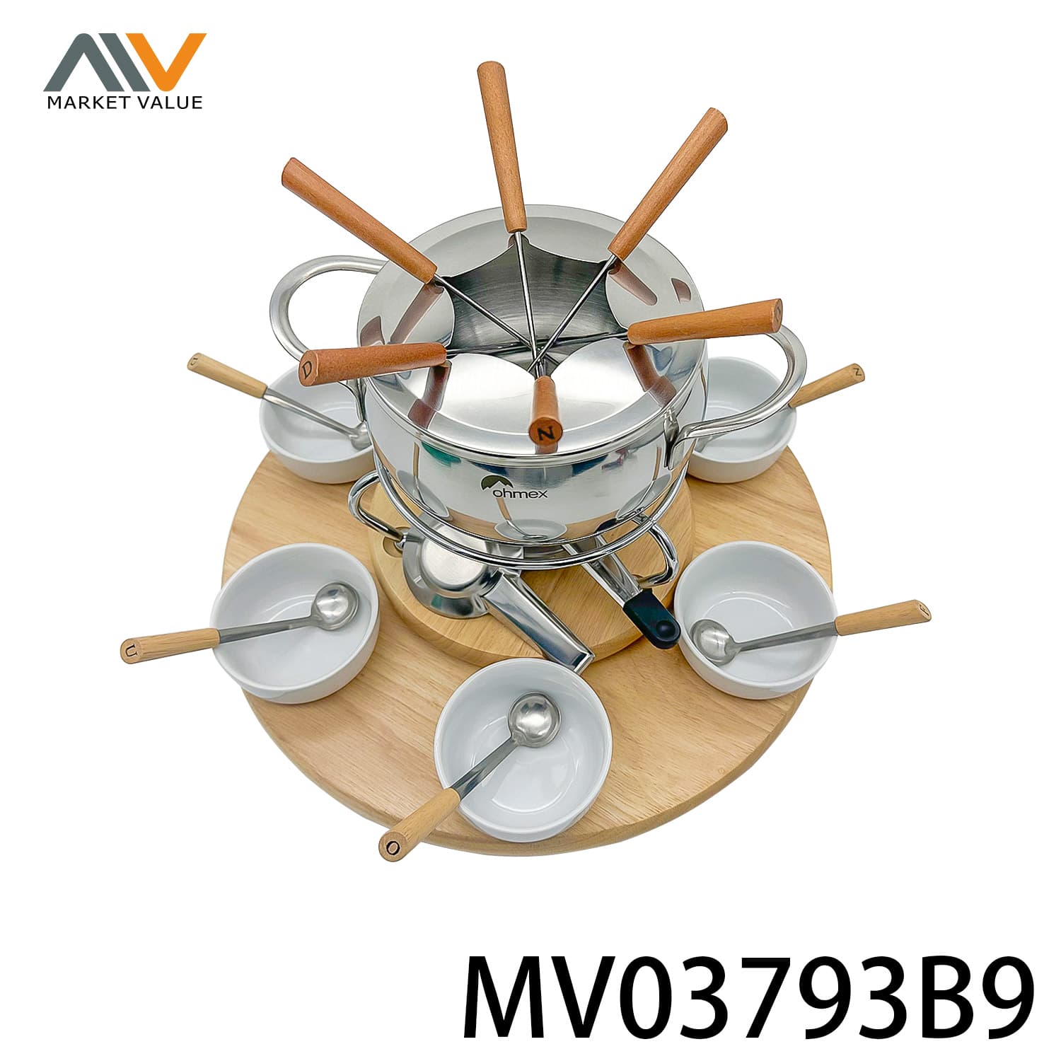 MV03793B9 23Pcs Fondue Set In Colour Box