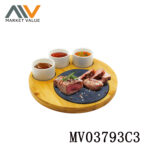 6Pcs Stone Steak With Bamboo Tray In Box