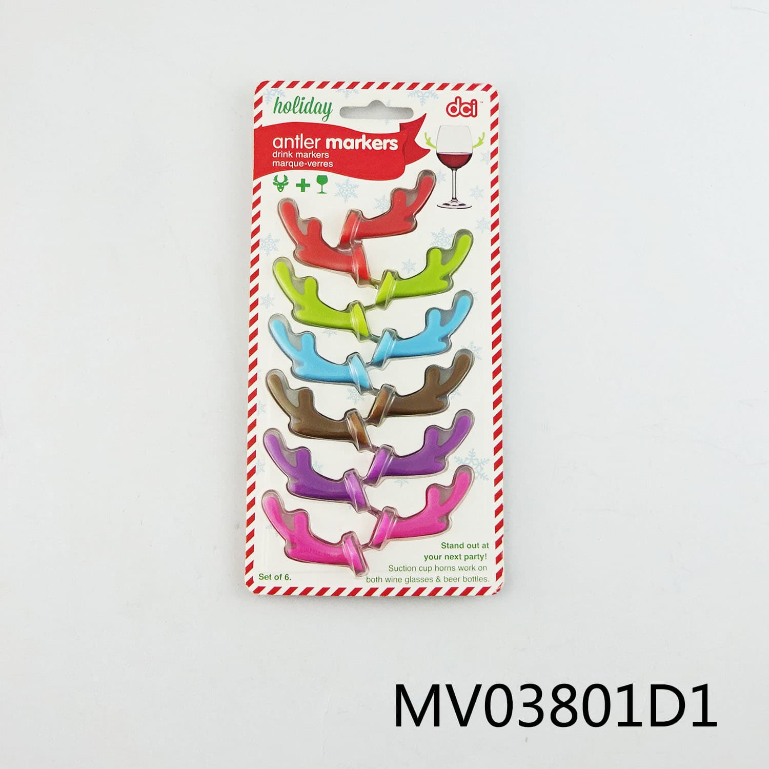 MV03801D1 Sets Of 12Pcs Silicon Antler Drink Markers