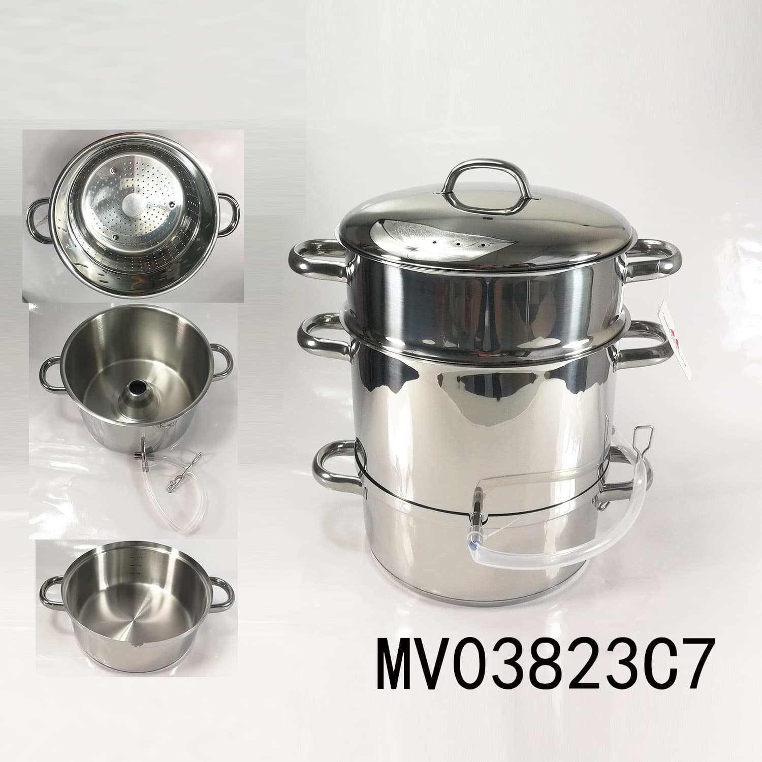 MV03823C7 S/S Fruit Juice Steamer Set In Colour Box