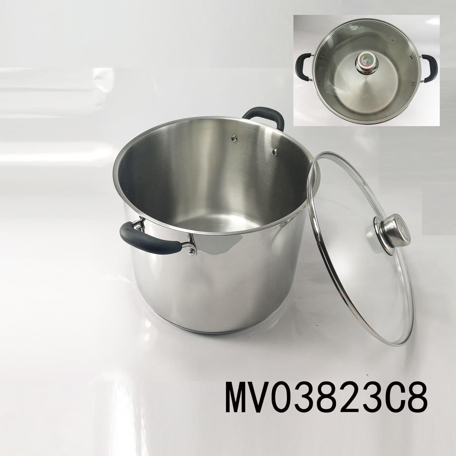 MV03823C8 Ss Stock Pot With Steam Rack With Color Box
