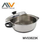 2 Handle 4Qt S.S.Sstock Pot With Lid