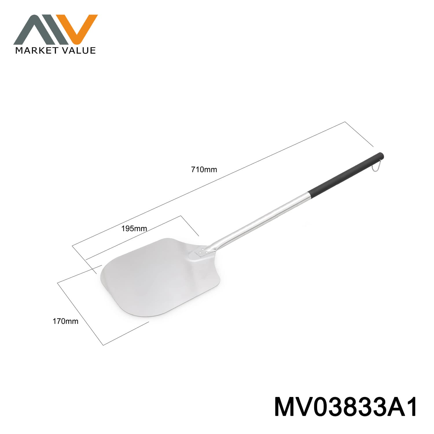 MV03833A1 Aluminum Pizza Sever Plastic Handle
