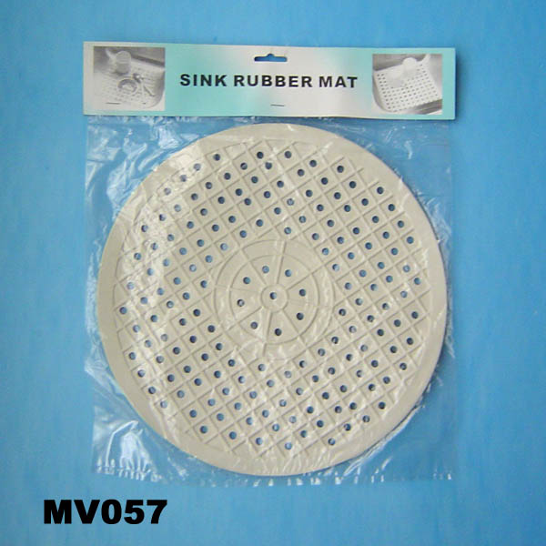 MV057 12 In. Round Rubber Sink Mat Pvc Bag Pbh