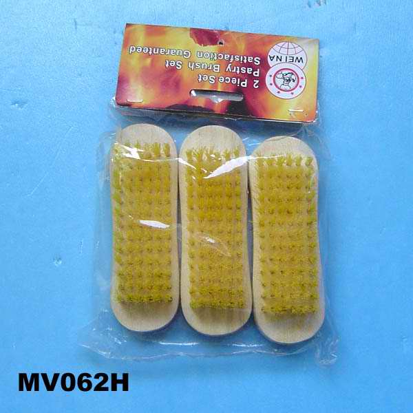 MV062H 3Pcs Cloth Cleaning Brush In Pvc Bag W/Head Card