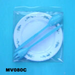 2Pcs Plastic Dish W/2Pcs Salad Spoon
