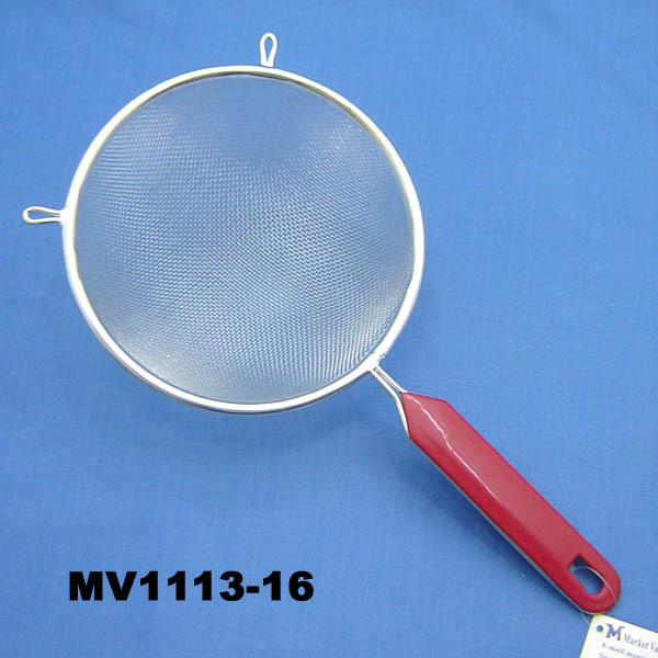 MV1113-16 16Cm Strainer With Plastic Handle Tag Card