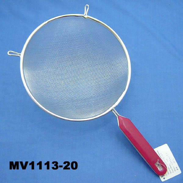 MV1113-20 20Cm Strainer With Plastic Handle Tag Card