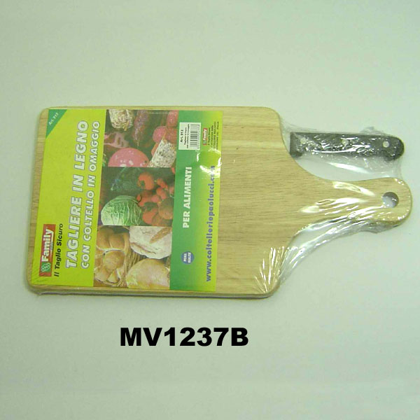 Wooden Cutting Board & 1Pc Knife Shrink