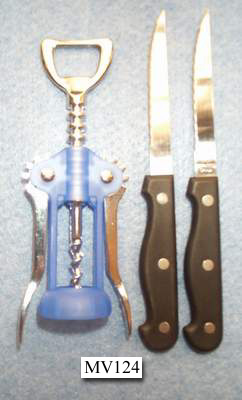 MV124 Wine Bottle Opener & 2 Pc Steak Knife