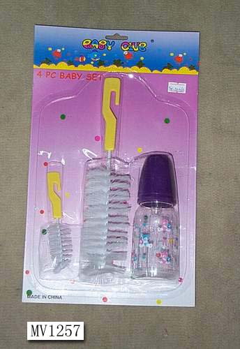 MV1257 Small Milk Bottle & 2Pcs Bottle Brush Set B/C
