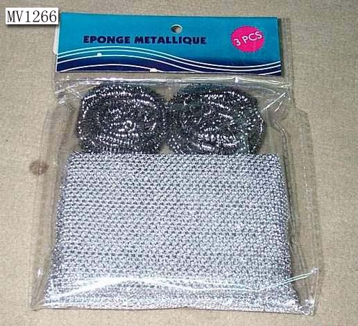 MV1266 3Pcs Scourers In Pvc Bag W/Hang Card