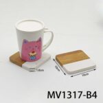 Marble With Acacia Wooden Coaster With Color Box