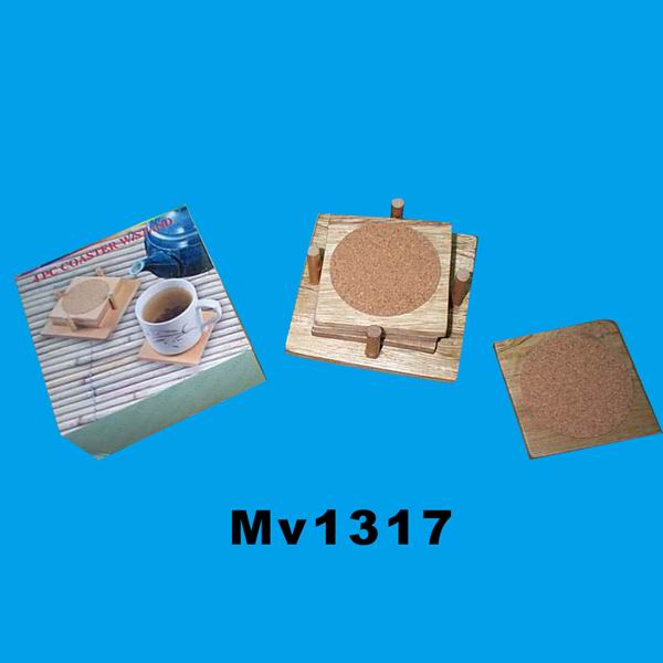 3Pcs Wooden Cup Cushion + Trays
