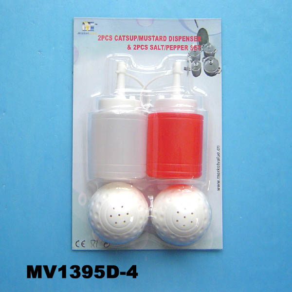 MV1395D-4 2Pcs Catsup/Mustard Dispenser & 2Pcs Salt/Pepper Set