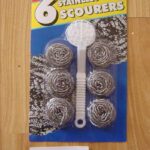 6Pcs S.S. Scourers W/ Handle B/S