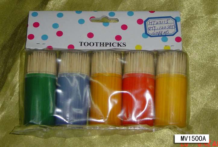 MV1500A 5Pcs Wooden Toothpick Set 150Pcs Each Case B/C