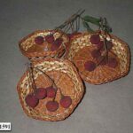 Set Of 3 Hexangular Basket Wicker