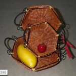 Set Of 3 Hexangular Basket Wicker