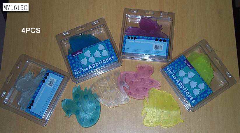 MV1615C 4Pc.Rubber Bath Appliques Pvc Box