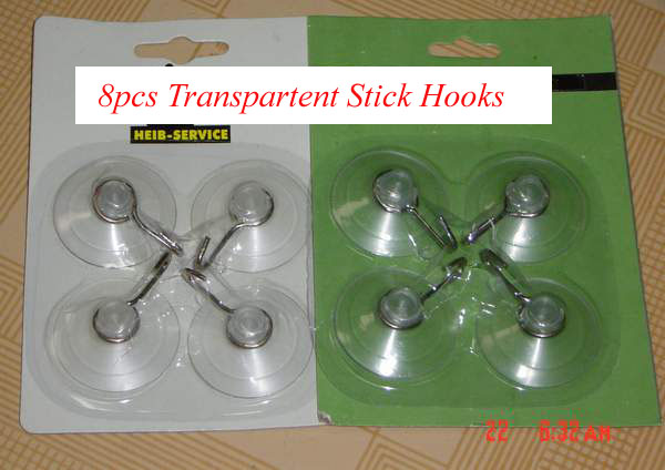MV1617 8 Pcs Transparent Stick Hooks