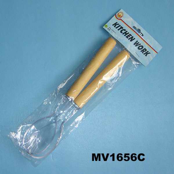 MV1656C 2Pc Salad Spoon Wooden Handle