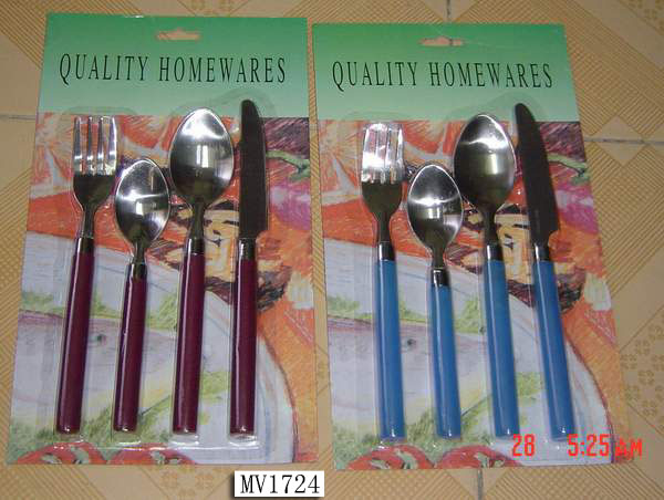 MV1724 4Pcs Cutlery Set W/Plastic Handle B/C