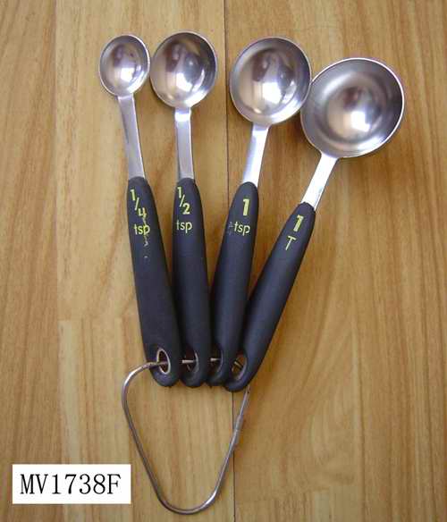 4Pcs S/S Measuring Spoon Set W/Plastic Handle