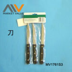 3Pcs Knifes With Black Plastic Handle